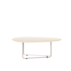Mesa de Centro Orgânica Side Imcal 90x56 Pé em Metal Off White