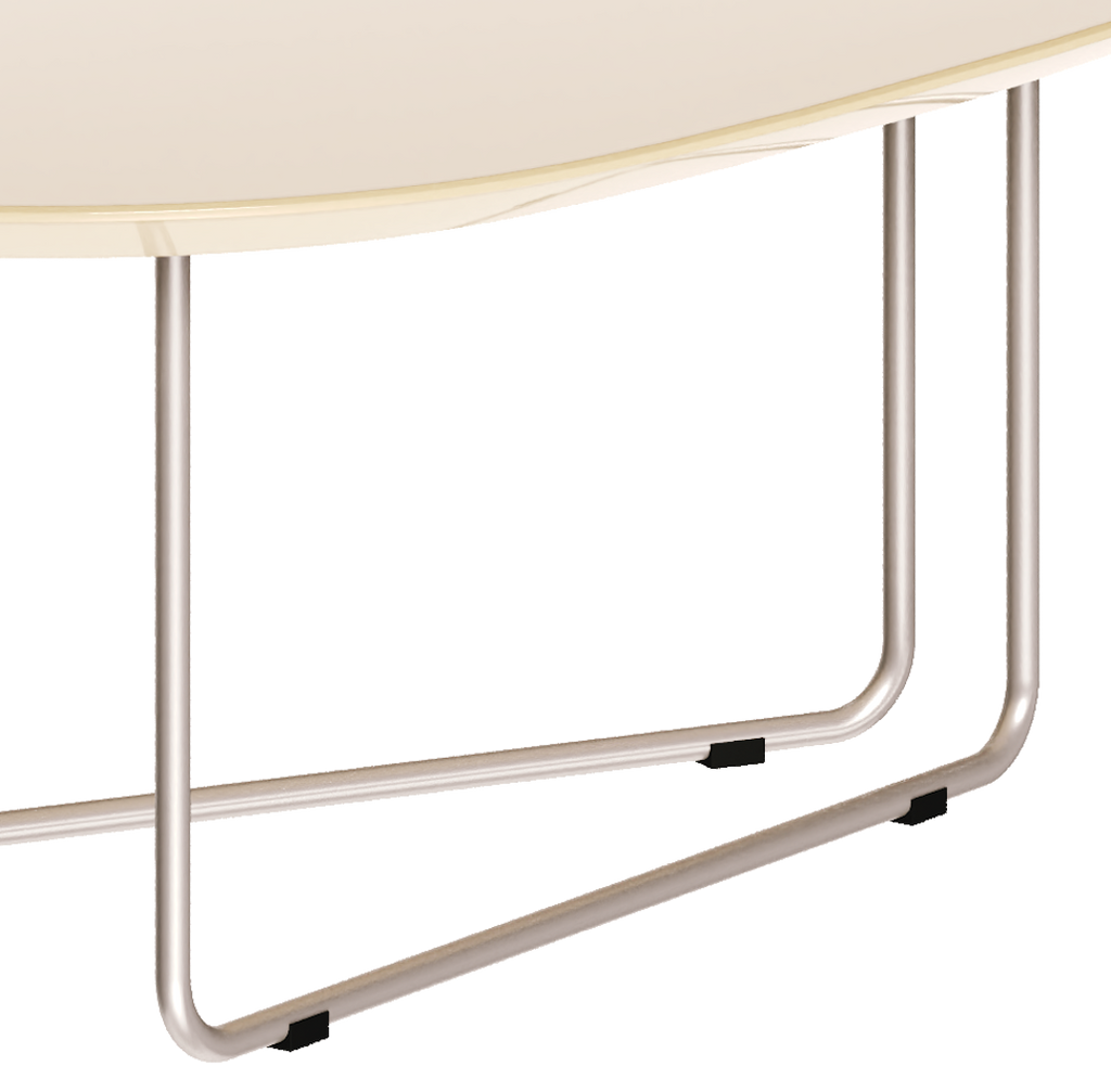 Mesa de Centro Orgânica Side Imcal 90x56 Pé em Metal Off White