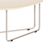 Mesa de Centro Orgânica Side Imcal 90x56 Pé em Metal Off White