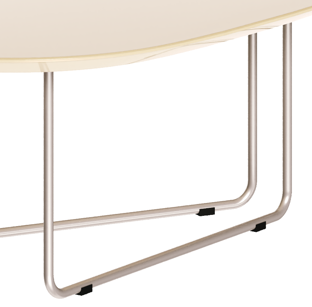 Mesa de Centro Orgânica Side Imcal 90x56 Pé em Metal Off White