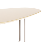 Mesa de Centro Orgânica Side Imcal 90x56 Pé em Metal Off White
