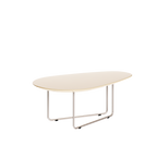 Mesa de Centro Orgânica Side Imcal 90x56 Pé em Metal Off White