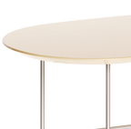 Mesa de Centro Orgânica Side Imcal 90x56 Pé em Metal Off White