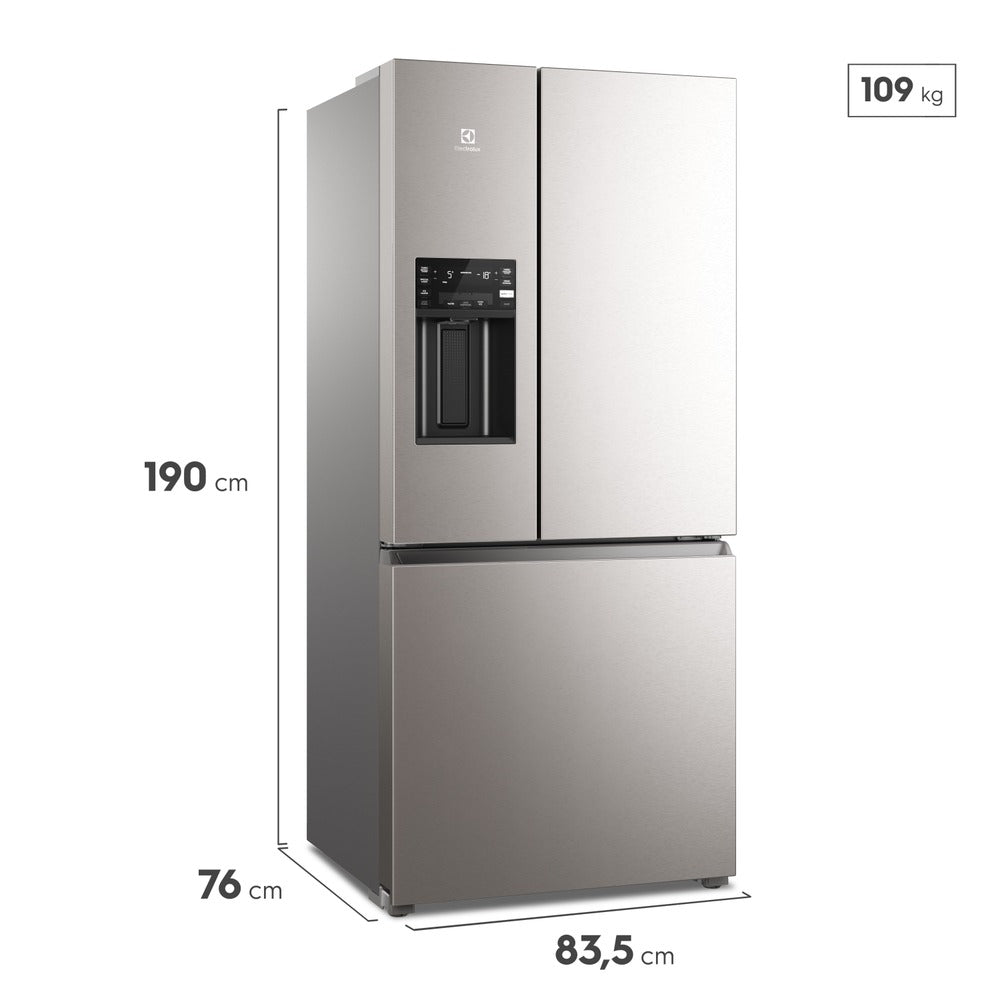 Refrigerador Electrolux 585L IM8IS Multidoor Inverter Água e Gelo na porta Inox Look 220V