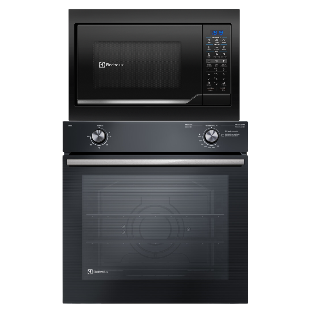 Kit Electrolux de Embutir Forno a Gás 80L Efficient PerfectCook + Micro-ondas 34L 220V