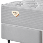 Conjunto Cama Box Privilege King Size Ecoflex 193x203x72cm Molas Ensacadas Wide Prata