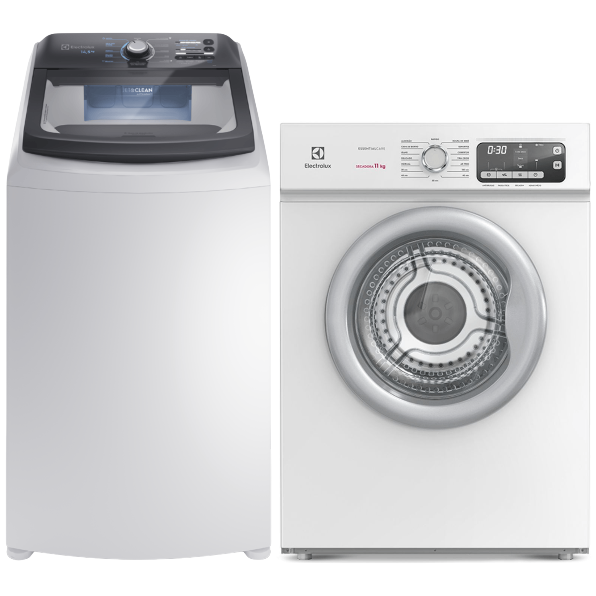Conjunto Electrolux Lavadora de Roupas 14,5kg Efficient LEE15 + Secadora Piso 11kg STL11 220V