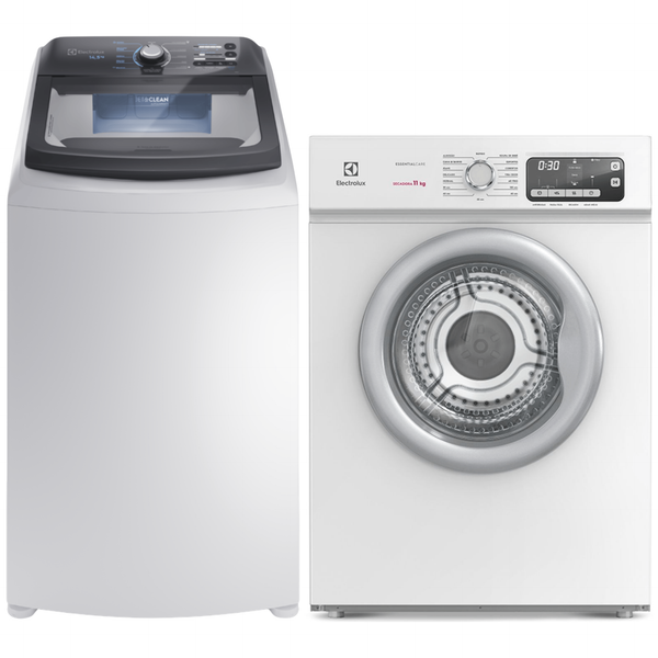 Conjunto Electrolux Lavadora de Roupas 14,5kg Efficient LEE15 + Secadora Piso 11kg STL11 220V
