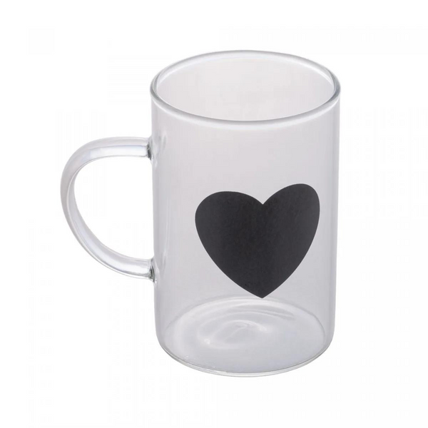 Caneca de Vidro Coliseu Blak Heart 280ml