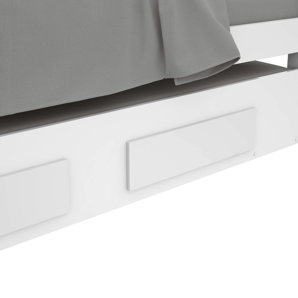 Cama Solteiro Bibox Athenas Lopas Cama Auxiliar e 2 Gavetas  Branco