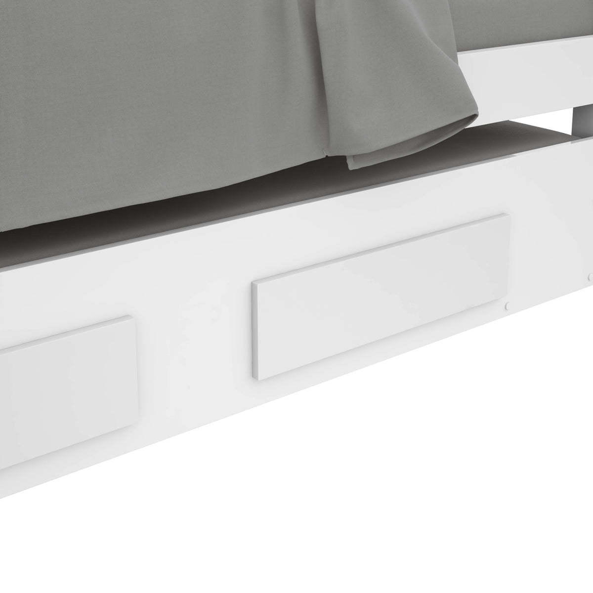 Cama Solteiro Bibox Athenas Lopas Cama Auxiliar e 2 Gavetas  Branco