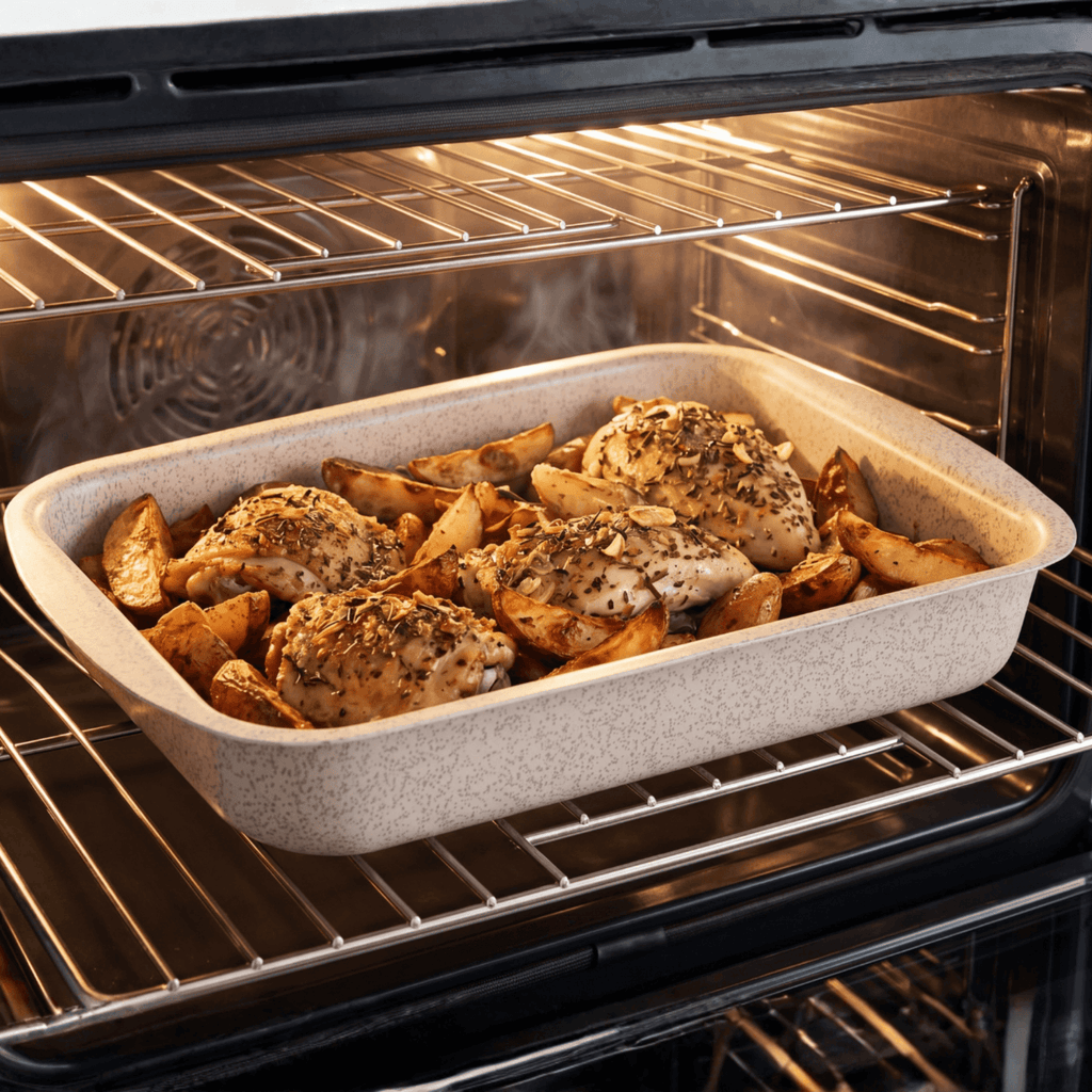 Assadeira Brinox Ceramic Life Bakeware Retangular Vanilla