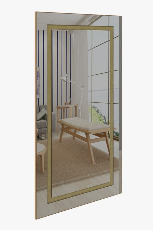Espelho Mondrian Rudnick 110x210cm Natural/Palha