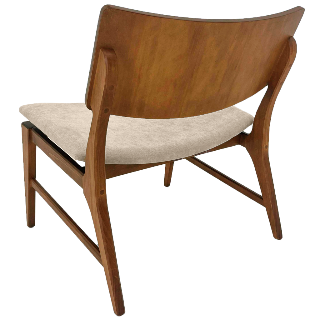 Poltrona Zoe 70cm Rudnick Encosto Laminado Nogal Linho Areia