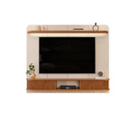 Painel Capri com Led 215cm DJ Móveis Off White e Freijó