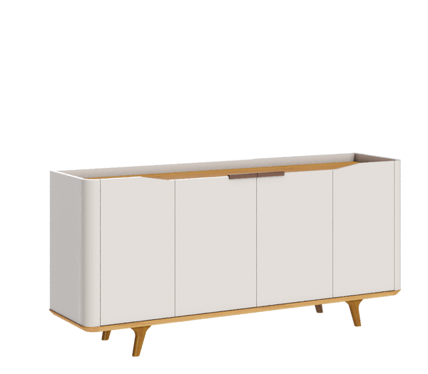 Balcão Buffet Arc Imcal 180cm Off White e Natural