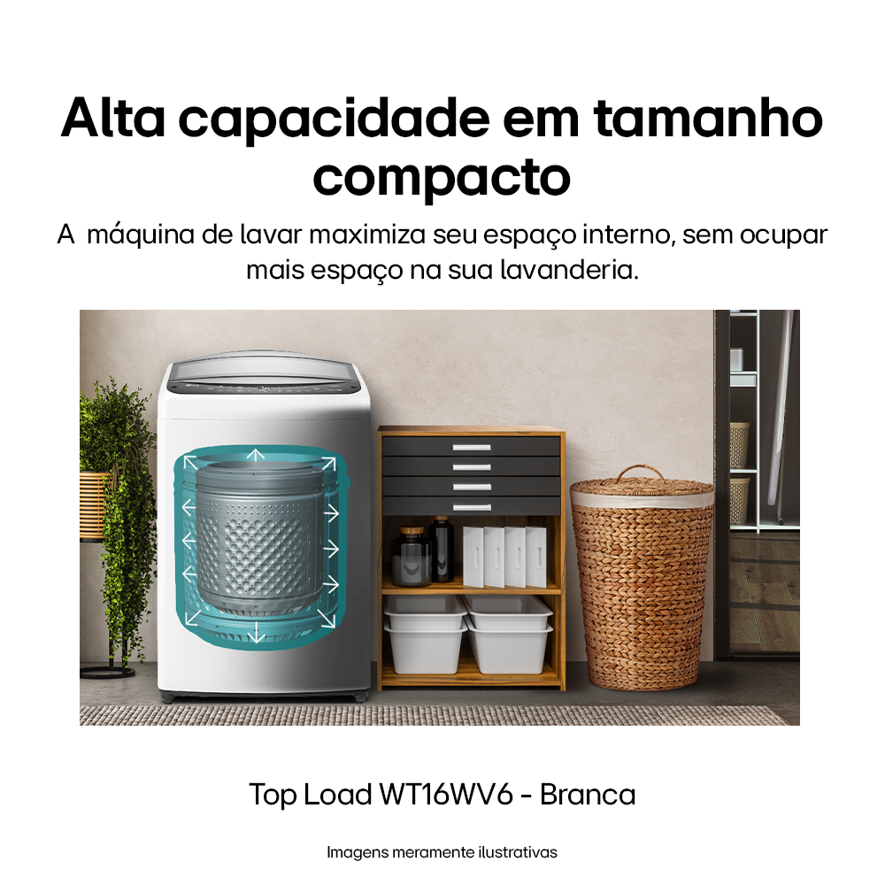 Lavadora de Roupas LG 16Kg WT16WV6A AI DD Branco 220V