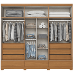 Roupeiro Imperial Henn 100% MDF 260cm 6 Portas 3 Gavetas Cinamomo