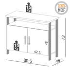 Balcão Buffet F32 Dalla Costa 89cm 2 Portas Nicho Off White e Freijó