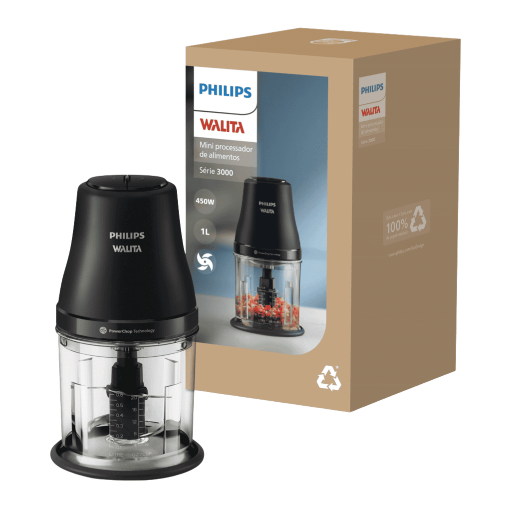 Mini Processador de Alimentos Philips Walita HR1501 450W Preto 220V