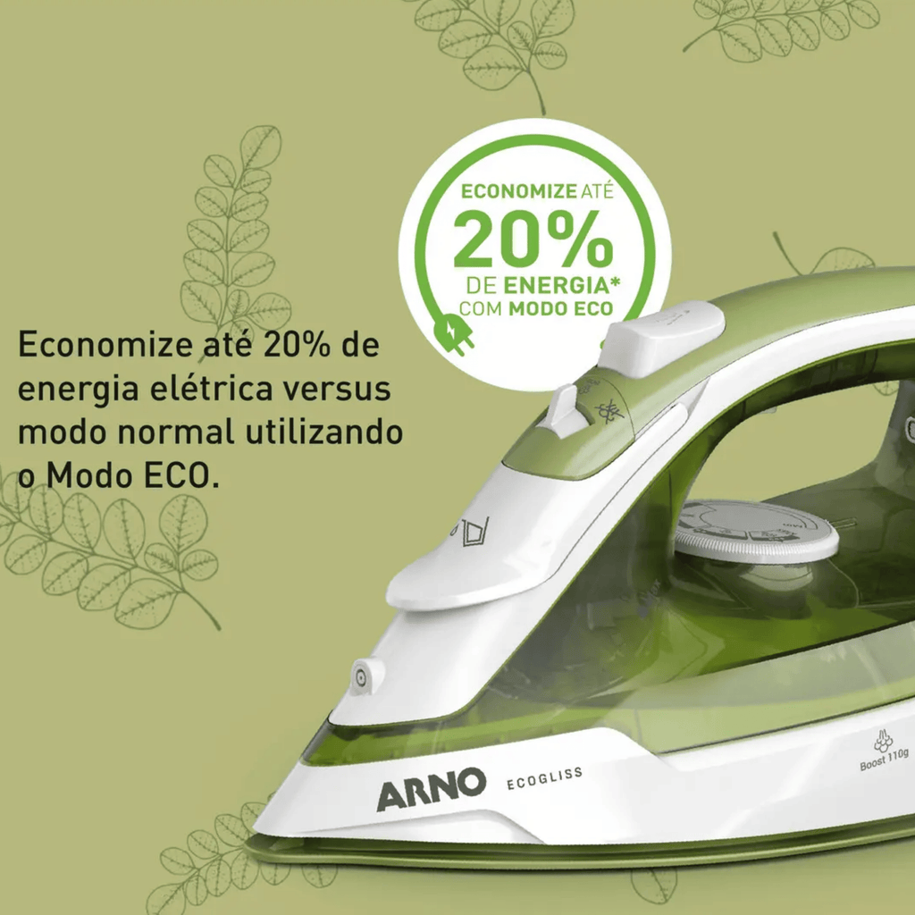 Ferro de Passar a Vapor Arno Ecogliss FEC2 Verde 220V