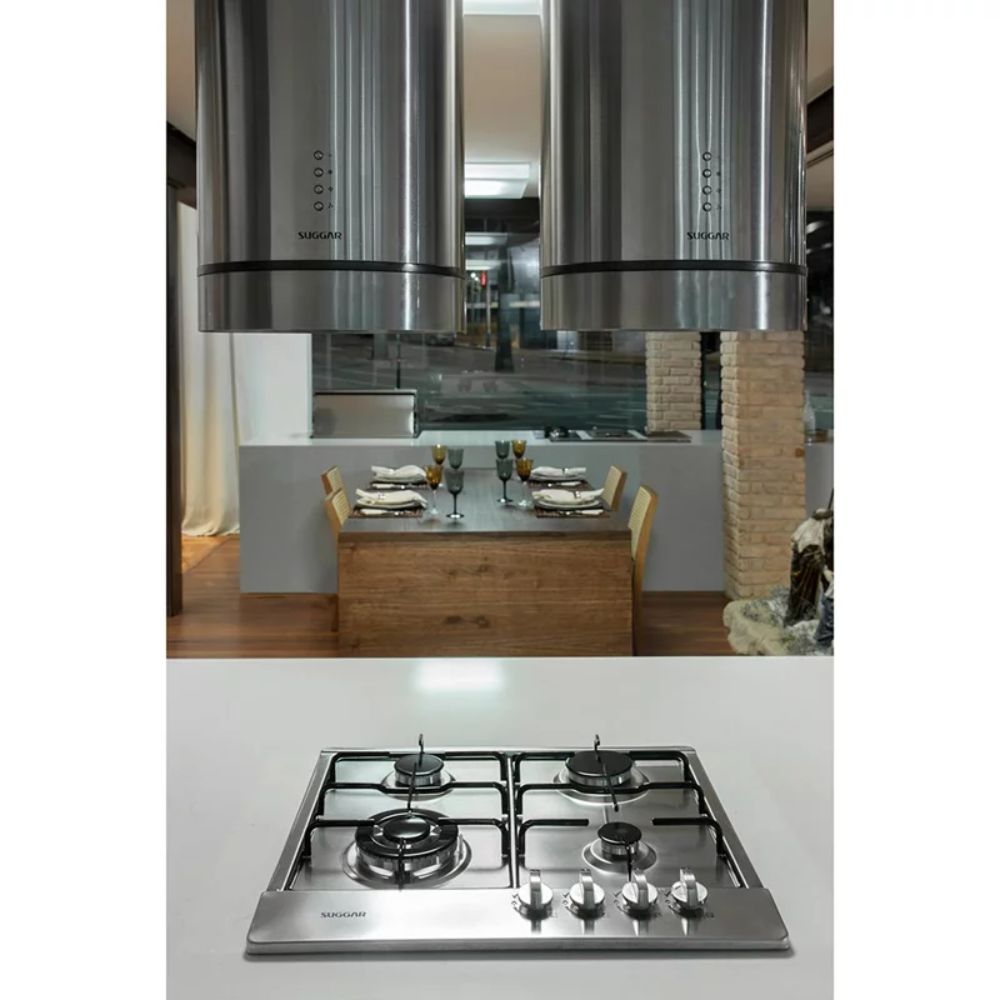Cooktop a Gás Suggar 4 Bocas FG4134IX Tripla Chama Inox Bivolt
