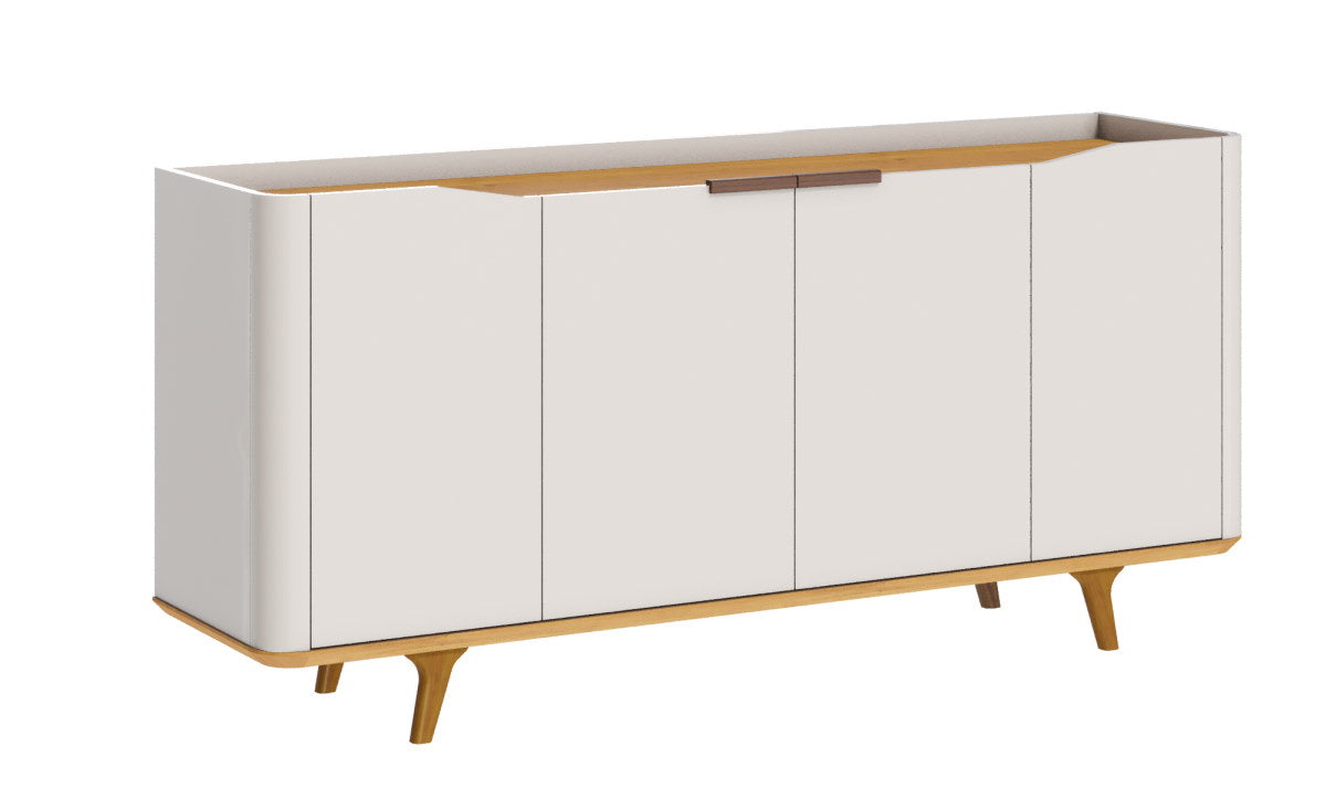 Balcão Buffet Arc Imcal 160cm 4 Portas Off White e Natural