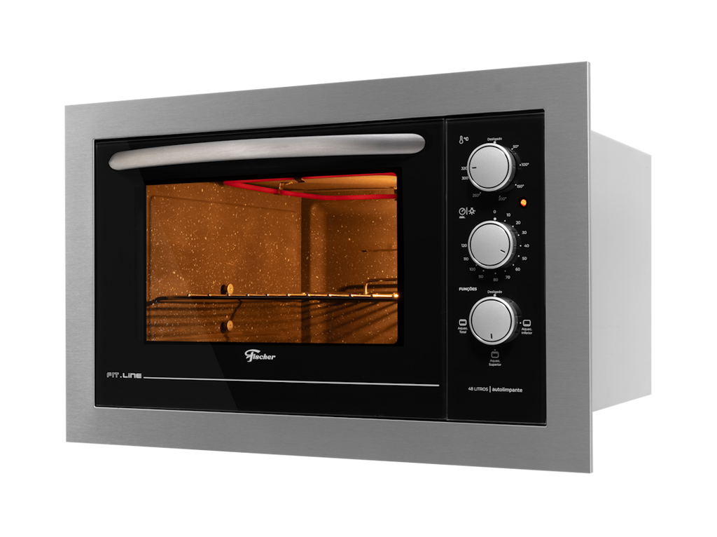 Forno de Embutir Elétrico Fischer 48L Fit Line Inox 220V
