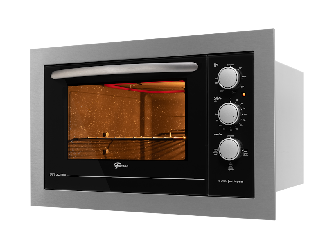 Forno de Embutir Elétrico Fischer 48L Fit Line Inox 220V