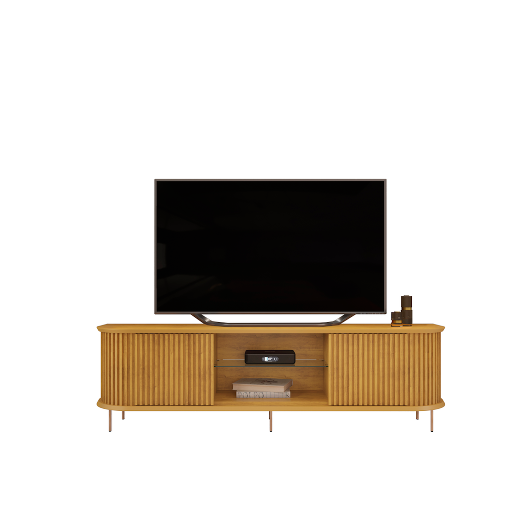Rack Atlas 100% MDF DJ Móveis 218cm 2 Portas Cedro