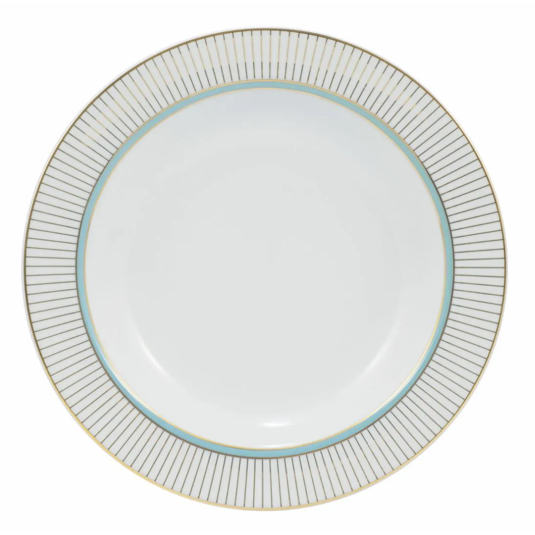 Aparelho de Jantar e Chá Schmidt 30 Peças Audrey 1ª Linha Branco com Azul