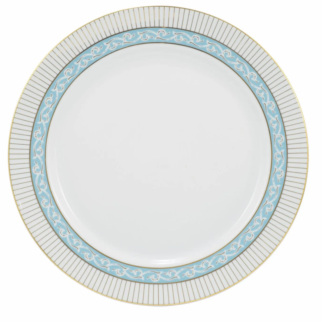 Aparelho de Jantar e Chá Schmidt 30 Peças Audrey 1ª Linha Branco com Azul