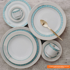 Aparelho de Jantar e Chá Schmidt 30 Peças Audrey 1ª Linha Branco com Azul