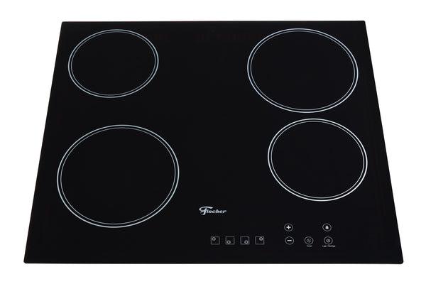 Cooktop Fischer 4 Bocas Elétrico Controle Touch Screen Vitrocerâmico 30006-73476 Preto 220V