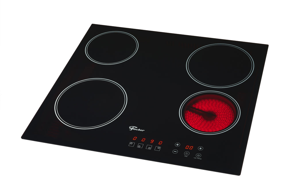 Cooktop Fischer 4 Bocas Elétrico Controle Touch Screen Vitrocerâmico 30006-73476 Preto 220V