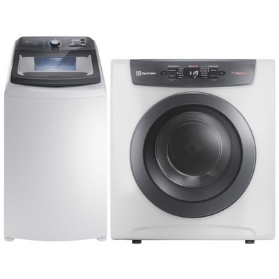 Conjunto Electrolux Lavadora de Roupas 14,5kg Efficient LEE15 + Secadora Piso e Parede 11kg SVB11 220V