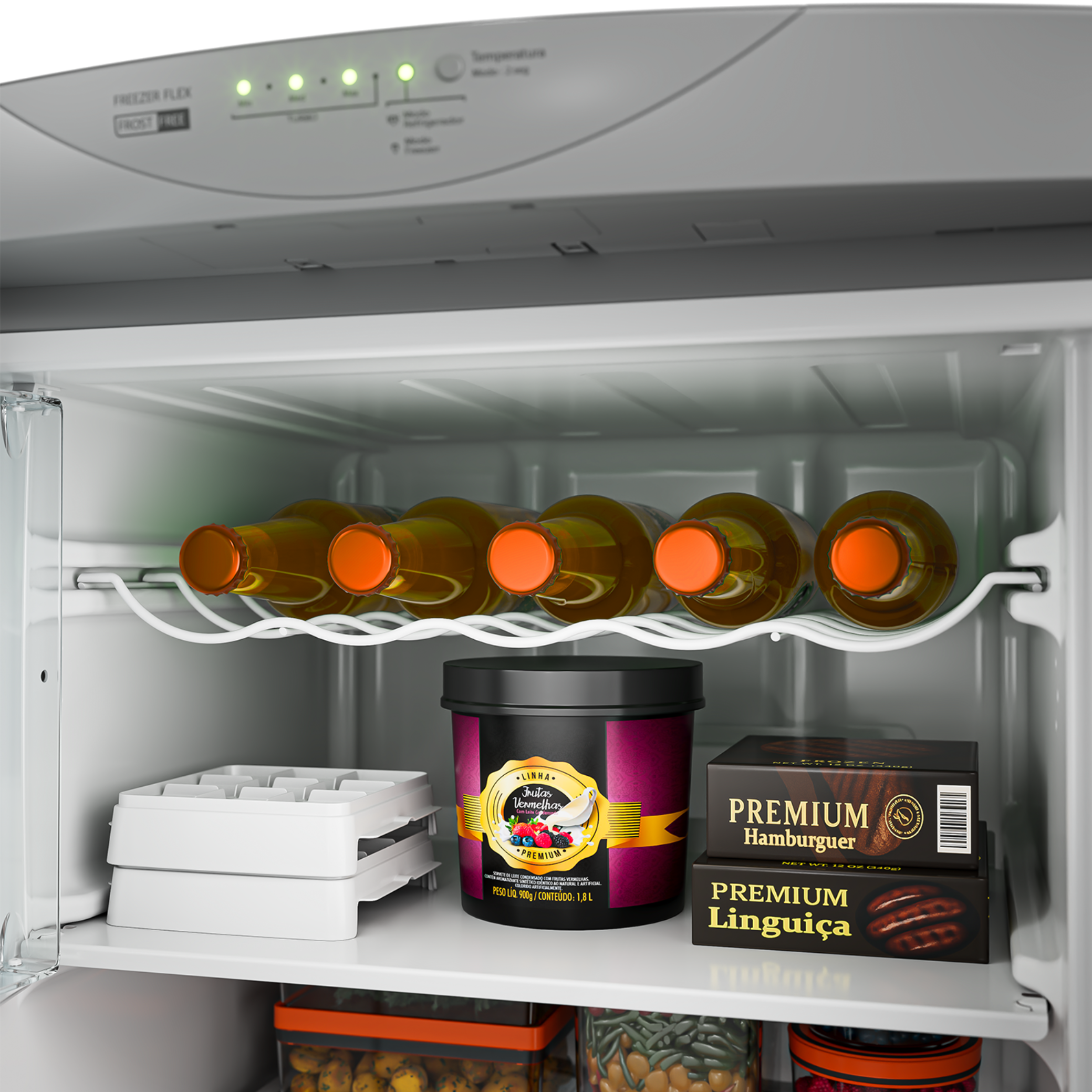 Freezer Vertical Flex Brastemp 276L BVR28PK Frost Free Platinum 220V