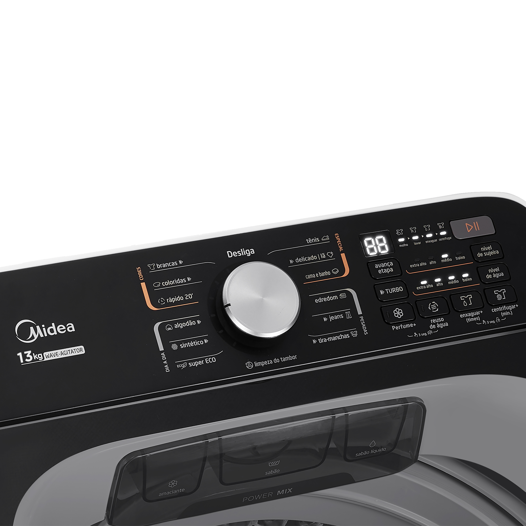 Lavadora de Roupas Midea 13KG Wave Agitador Branco 220V