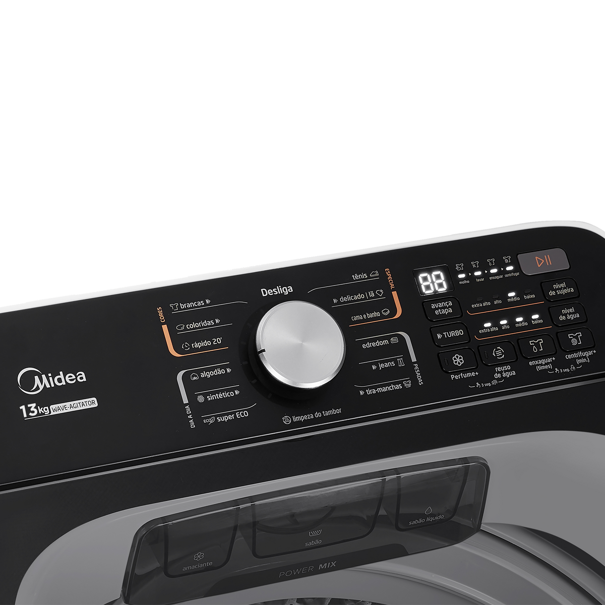 Lavadora de Roupas Midea 13KG Wave Agitador Branco 220V