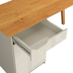 Escrivaninha Prism Patrimar 136cm 1 Porta e 1 Gaveta Off White e Cinamomo