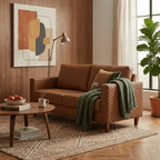 Sofá Living Munique 188cm Maggiore 2 Assentos Courissimo Marrom