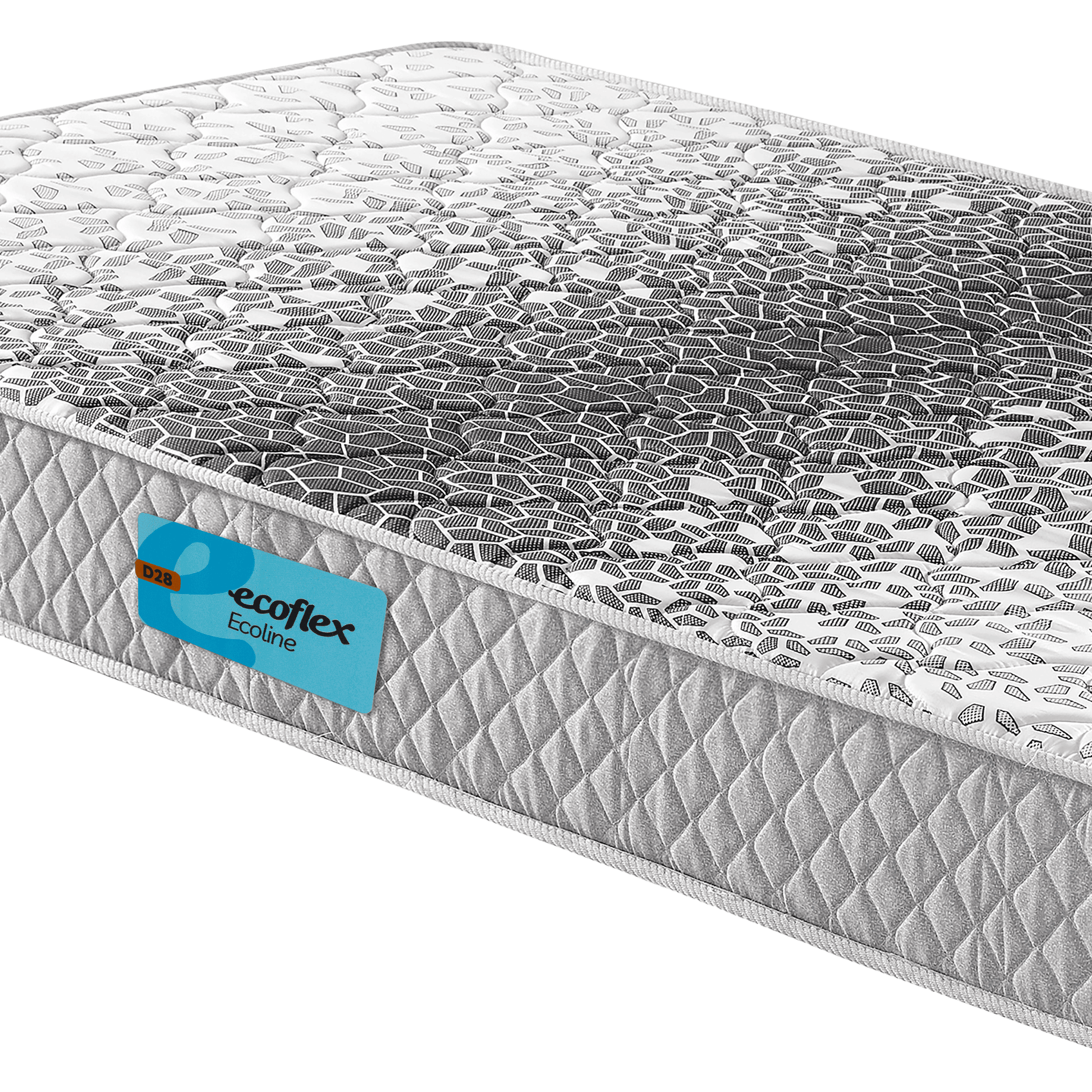 Colchão Espuma Ecoline D-28 Ecoflex Solteiro 78x188x14cm Cinza