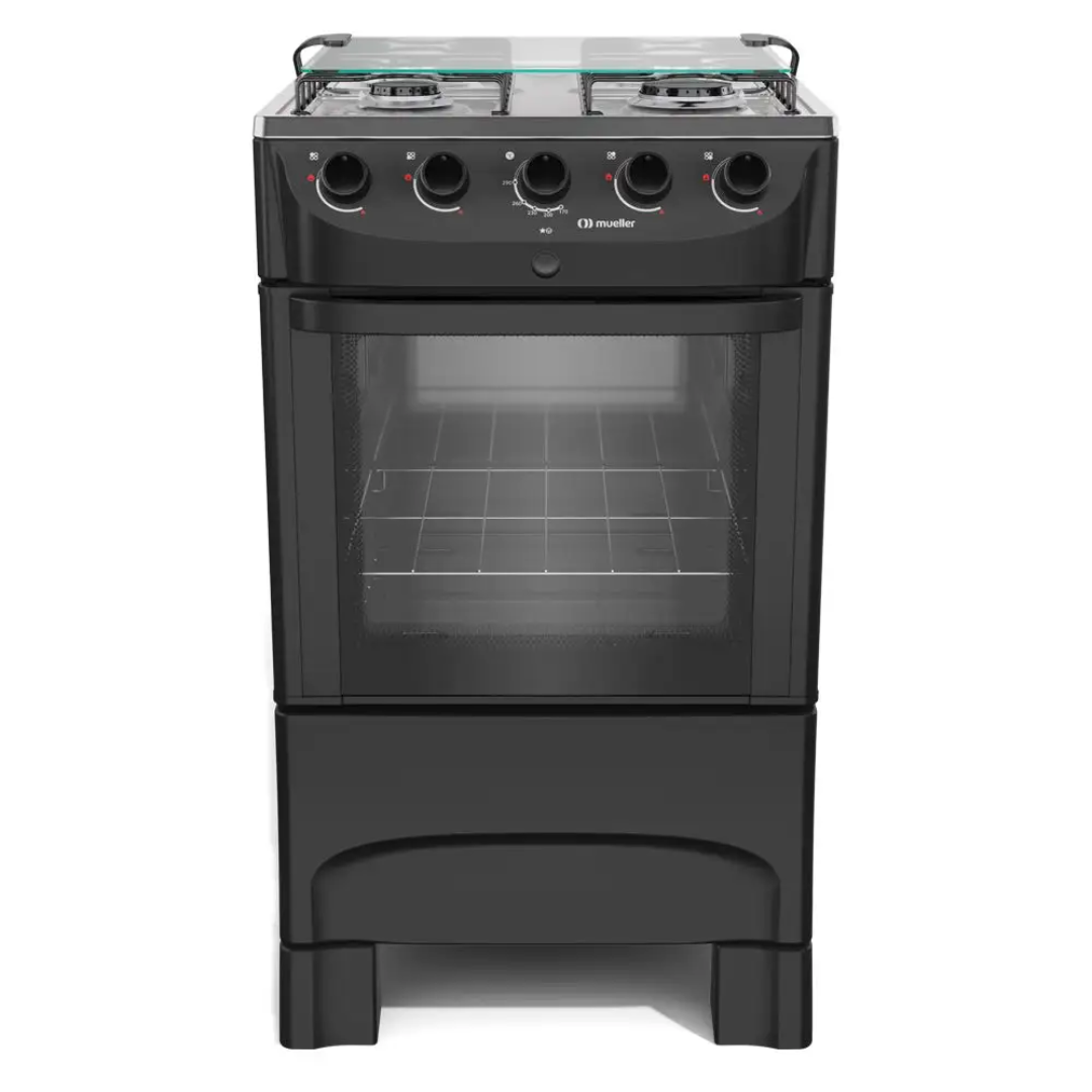 Fogão 4 Bocas Mueller MFI4BB Acendimento Automático Preto Bivolt