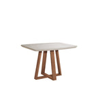 Mesa Retangular Bennett Província 115x90cm Natural Tampo com Vidro Off White