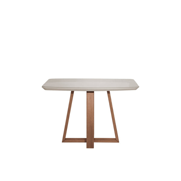 Mesa Retangular Bennett Província 115x90cm Natural Tampo com Vidro Off White