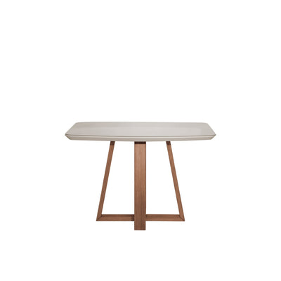 Mesa Retangular Bennett Província 115x90cm Natural Tampo com Vidro Off White