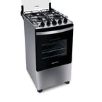 Fogão 4 Bocas Brastemp BFO4NBR Piso Duas Prateleiras com Alturas Ajustáveis Inox Bivolt