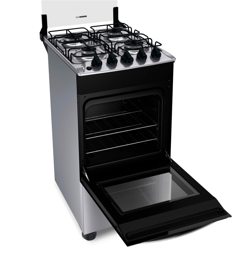 Fogão 4 Bocas Brastemp BFO4NBR Piso Duas Prateleiras com Alturas Ajustáveis Inox Bivolt