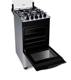 Fogão 4 Bocas Brastemp BFO4NBR Piso Duas Prateleiras com Alturas Ajustáveis Inox Bivolt