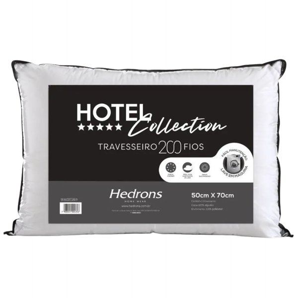 Travesseiro Hedrons Hotel Collection 50x70cm 200 fios Branco